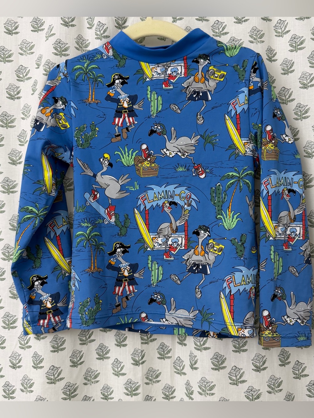 Stella McCartney | Kids Blue Flamingo Surf Long-Sleeve Rashguard